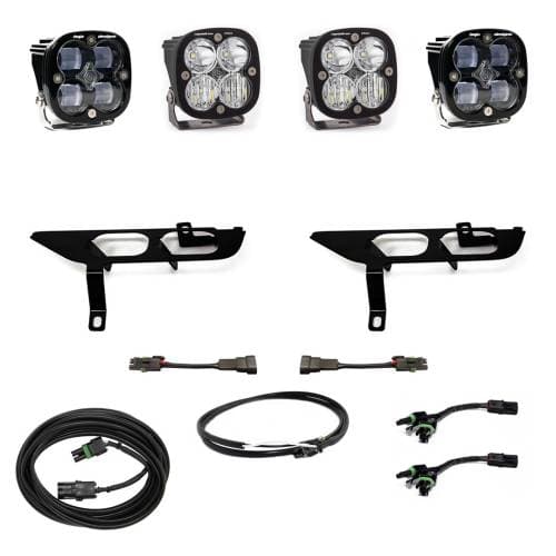 Baja Designs Squadron SAE/Pro Fog Pocket Light Kit for Ford (2021-23) F-150 w/o Daytime Running Lights (DRL), SAE Fog Pattern, Clear Lens, Upfitter Wiring