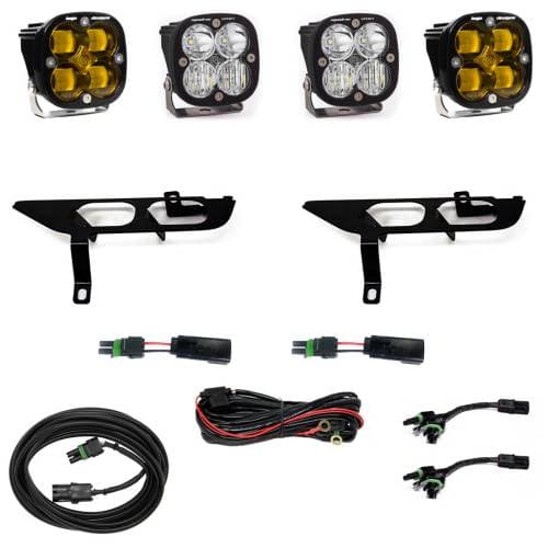 Baja Designs Squadron SAE/Sport Fog Pocket Light Kit for Ford (2021-23) F-150 w/ Daytime Running Lights (DRL), SAE Fog Light Pattern, Clear Lens, Toggle Wiring