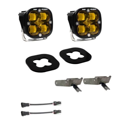 Baja Designs Squadron SAE Fog Pocket Light Kit for Ford (2011-16) F-250/350 Super Duty, SAE Fog Light Pattern, Baja Amber Lens