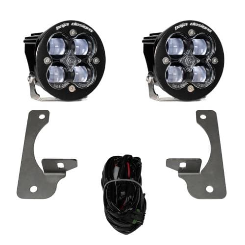 Baja Designs Squadron R SAE Fog Pocket Light Kit for Jeep (2010-18) Wrangler JK; w/ Premium OE Bumper (SAE Fog Light Pattern, Clear Lens)