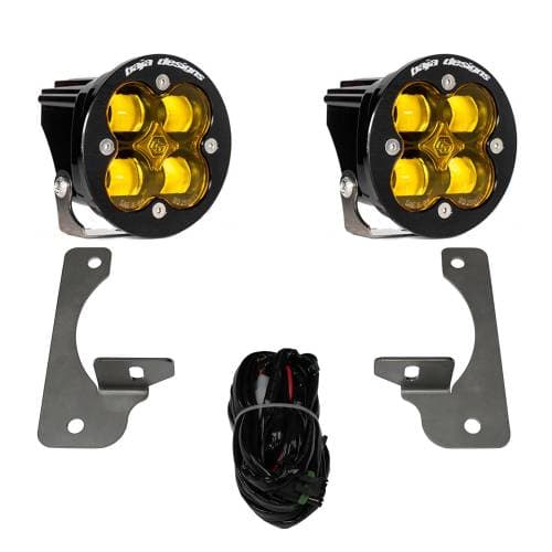 Baja Designs Squadron-R SAE Fog Pocket Light Kit for Jeep (2007-09) Wrangler JK w/ Premium OE Bumper, SAE Fog Light Pattern, Baja Amber Lens