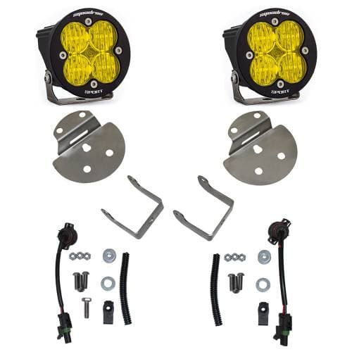 Baja Designs Squadron Sport Fog Pocket Light Kit for Chevy/GMC (2015-19) Colorado/Canyon / Silverado/Sierra 2500HD/3500HD, Wide Cornering Light Pattern, Baja Amber Lens
