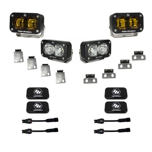 Baja Designs S2 SAE/S2 Pro Fog Pocket Kit for Ford (2021-25) F-150 Raptor / (2023-25) Bronco Raptor / (2024-25) F-150 Raptor 37/R, Baja Amber Lens
