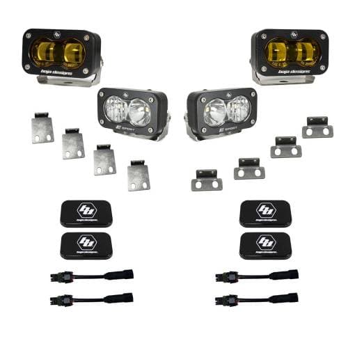 Baja Designs S2 SAE/S2 Sport Fog Pocket Kit for Ford (2021-25) F-150 Raptor / (2023-25) Bronco Raptor / (2024-25) F-150 Raptor 37/R, Baja Amber Lens
