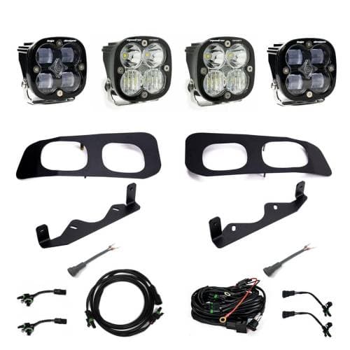 Baja Designs Squadron SAE/Squadron Sport Dual Fog Pocket Light Kit for Ford (2023-25) F-250/350 Super Duty, SAE Fog Light Pattern, Clear Lens, Toggle Wiring