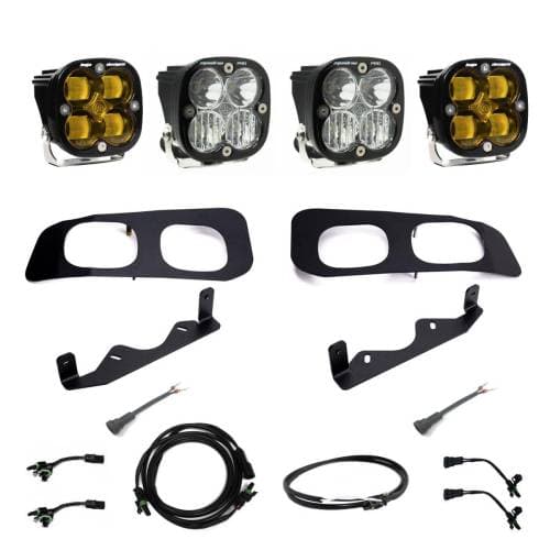 Baja Designs Squadron SAE/Squadron Pro Dual Fog Pocket Light Kit for Ford (2023-25) F-250/350 Super Duty, SAE Fog Light Pattern, Baja Amber Lens, Upfitter Wiring
