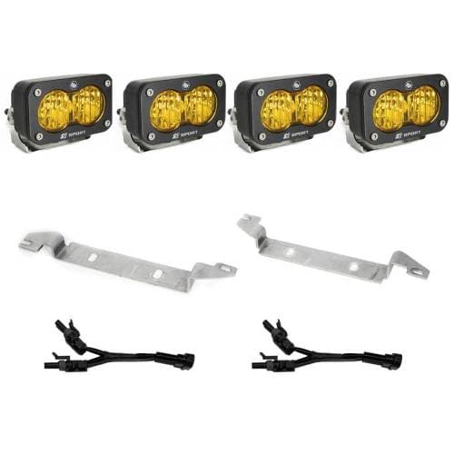 Baja Designs S2 Sport Dual Fog Pocket Light Kit for Toyota (2022-25) Tundra, Wide Cornering Light Pattern, Baja Amber Lens