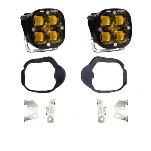Baja Designs Squadron SAE Fog Pocket Light Kit for Mercedes (2014-18) Sprinter Van, SAE Fog Light Pattern, Baja Amber Lens