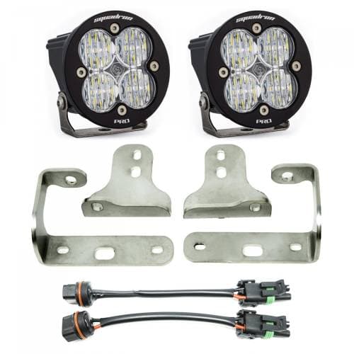 Baja Designs Squadron-R Pro Fog Pocket Light Kit for Jeep (2020-25) Gladiator / (2018-25) Wrangler JL, w/ OE Sport Bumper, Wide Cornering Light Pattern, Clear Lens
