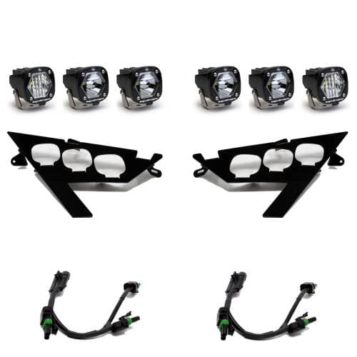 Baja Designs S1 Triple LED/Laser Headlight Kit for Polaris (2020-25) RZR Pro XP / (2022-24) RZR Pro R/Turbo R, Multi-Pattern Light Pattern, Clear Lens