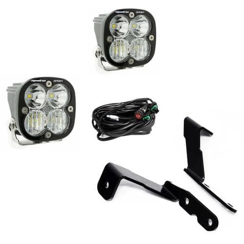 Baja Designs Squadron Sport A-Pillar Light Kit for Chevy/GMC (2007-13) Avalanche/Silverado/Sierra 1500/2500HD/3500HD {'07 New Body Style} / Tahoe / Yukon, Spot Light Pattern, Clear Lens