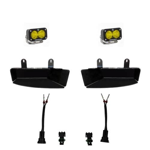Baja Designs S2 Sport Fog Pocket Light Kit for RAM (2019-25) 2500/3500, Wide Cornering Light Pattern, Baja Amber Lens