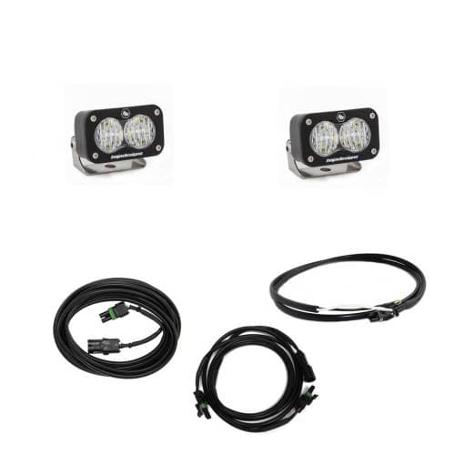 Baja Designs S2 Sport Dual Reverse Light Kit for Jeep (2018-25) Wrangler JL w/ OE Rubicon, Sahara Bumper, Wide Cornering Light Pattern, Clear Lens, Upfitter Wiring