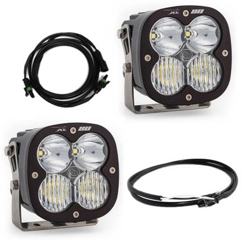 Baja Designs XL80 Bumper Light Kit for Jeep (2020-25) Gladiator / (2018-25) Wrangler JL w/ OE Steel Bumper, Driving/Combo Light Pattern, Clear Lens, Upfitter Wiring