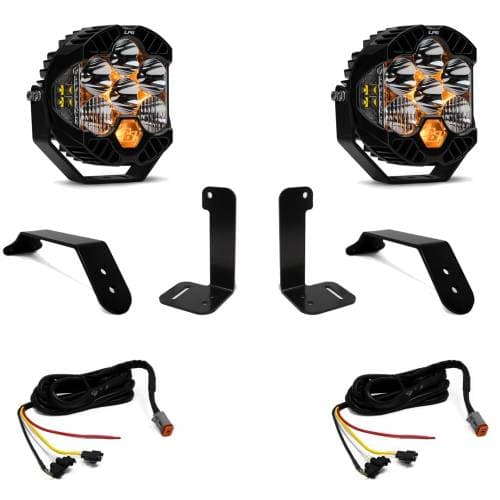 Baja Designs LP6 Pro Bumper Light Kit for Jeep (2020-25) Gladiator / (2018-25) Wrangler JL w/ OE Plastic Bumper, Driving/Combo Light Pattern, Clear Lens, Upfitter Wiring