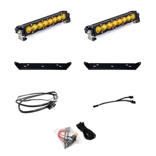 Baja Designs S8 10 Inch Dual Behind Grille Light Bar Kit for Ford (2021-25) F-150 Raptor / (2024-25) F-150 Raptor 37/R, Driving/Combo Light Pattern, Baja Amber Lens
