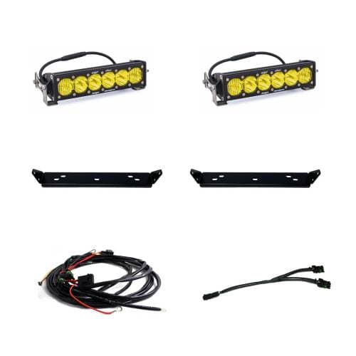 Baja Designs OnX6+ 10 Inch Dual Behind Grille Light Bar Kit for Ford (2021-25) F-150 Raptor / (2024-25) F-150 Raptor 37/R, Driving/Combo Light Pattern, Baja Amber Lens