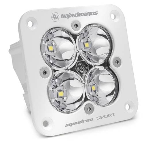 Baja Designs Squadron Sport White Flush Mount LED Auxiliary Light Pod - Universal (Spot Light Pattern, Clear Lens)