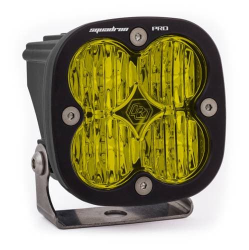 Baja Designs Squadron Pro Black LED Auxiliary Light Pod - Universal, Wide Cornering Light Pattern, Baja Amber Lens