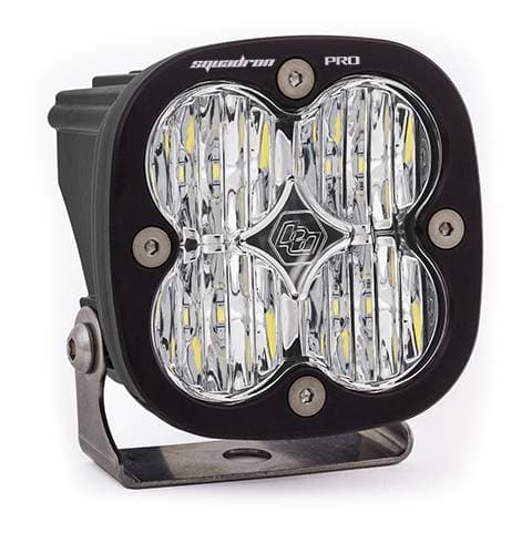 Baja Designs Squadron Pro Black LED Auxiliary Light Pod - Universal, Wide Cornering Light Pattern, Clear Lens
