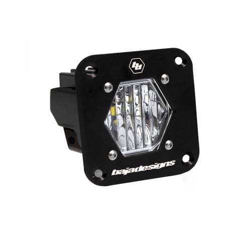 Baja Designs S1 LED Auxiliary Light Pod, Flush Mount, Black, Wide Cornering Light Pattern, Clear Lens - Universal