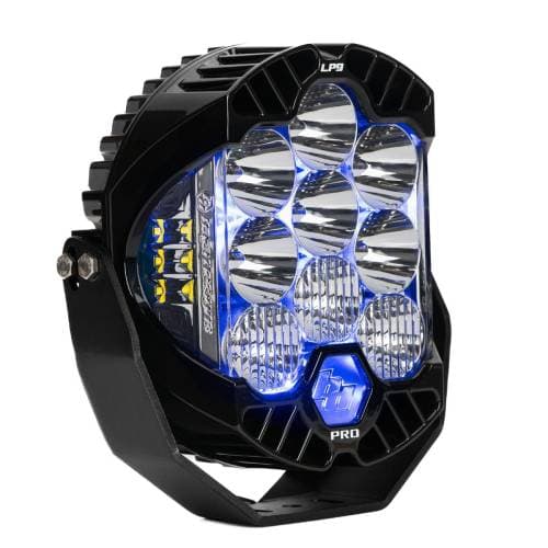 Baja Designs LP9 Pro LED Auxiliary Light Pod, Driving/Combo Light Pattern, Clear Lens, Blue Backlight - Universal
