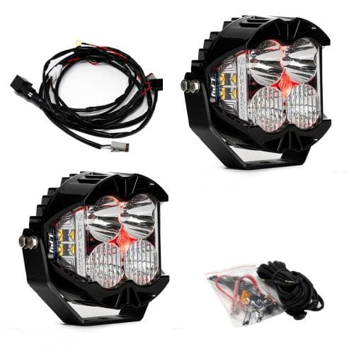 Baja Designs LP4 Pro LED Auxiliary Light Pod Pair Driving/Combo Light Pattern, Clear Lens, Red Backlight - Universal