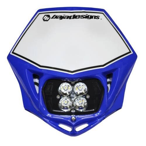 Baja Designs Motorcycle Squadron Pro (A/C) Headlight Kit w/ Shell - Universal, Blue Shell, Spot Light Pattern, Clear Lens