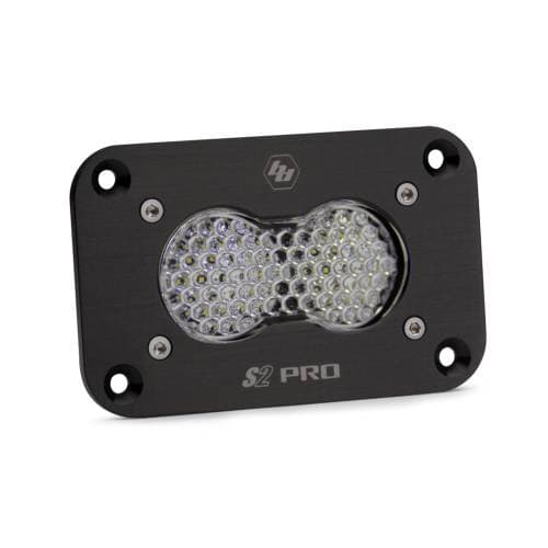 Baja Designs S2 Pro Black Flush Mount LED Auxiliary Light Pod - Universal, Work/Scene Light Pattern, Clear Lens