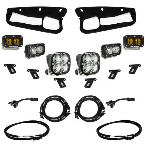 Baja Designs S2 SAE “Pro” Fog Pocket Light Kit for Ford (2021-25) Bronco; Steel Bumper, Baja Amber Lens, Upfitter Harness