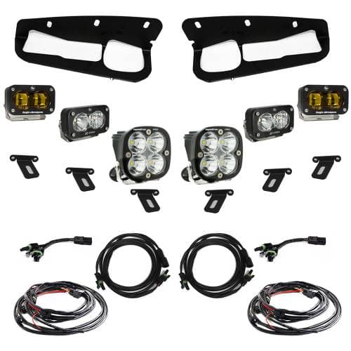 Baja Designs S2 SAE “Pro” Fog Pocket Light Kit for Ford (2021-25) Bronco; Steel Bumper, Baja Amber Lens, Toggle Harness