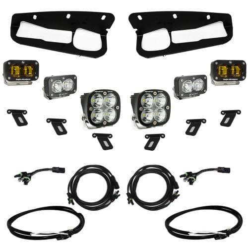 Baja Designs S2 SAE “Sportsmen” Fog Pocket Light Kit for Ford (2021-25) Bronco; Steel Bumper, Baja Amber Lens, Upfitter Harness