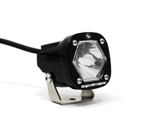 Baja Designs S1 Black LED Auxiliary Light w/ Mounting Bracket, Single, Spot Light Pattern, Clear Lens - Universal