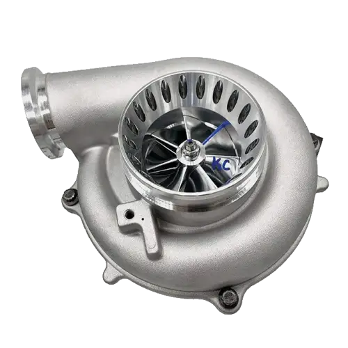 KC Turbos GEN 2 KC300x Turbo for Ford (1994-98) 7.3L Power Stroke OBS, Stage 1 (63/70 .84 A/R, CCV Mod, Royal Blue)