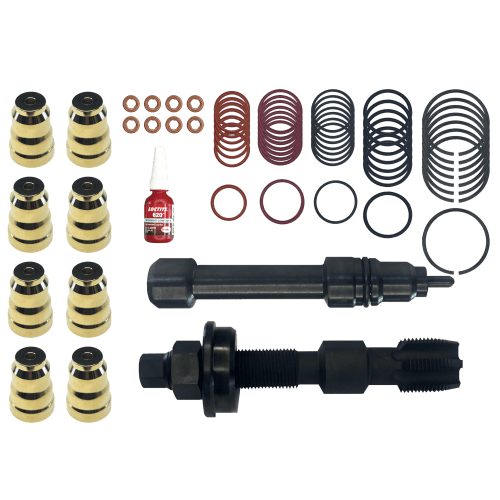 Rosewood Diesel Injector Sleeve Removal/Installation Package, Ford (1994-03) 7.3L Power Stroke (Tool, O-Rings, Sleeves, & Loctite)