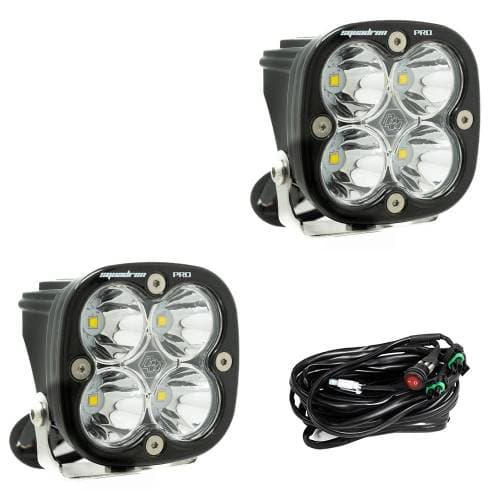 Baja Designs Squadron Pro Black LED Auxiliary Light Pod Pair - Universal, Spot Light Pattern, Clear Lens