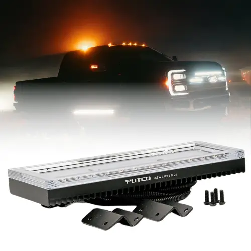 Putco YellowJacket LED Ultimate Rooftop Strobe Light Bar (Amber & White) w/ Quick Connect Harness