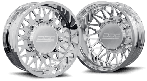 DDC Dually Wheels The Mesh Forged 22x8.25 8x165 Polished SS Fronts 94-18 Dodge Ram 3500 92-10 Silverado/Sierra 3500 87-97 Ford F-350
