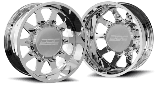 DDC Dually Wheels The Ten Forged 22x8.25 8x200 Polished SS Fronts 19-25 Dodge Ram 3500