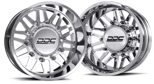 DDC Dually Wheels Aftermath Polished 22x8.25 8x165 SS Fronts 94-18 Dodge Ram 3500 92-10 Silverado/Sierra 3500 87-97 Ford F-350