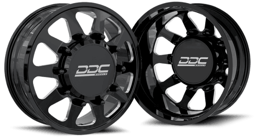 DDC Dually Wheels The Ten Forged 20x8.25 8x165 Black/Mill 94-18 Dodge Ram 3500 92-10 Silverado/Sierra 3500 87-97 Ford F-350
